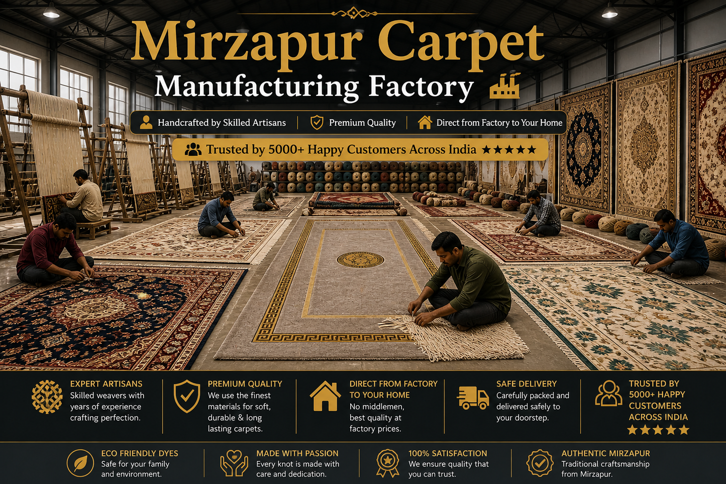Imperial Greek Black-White-Gold Carpet
