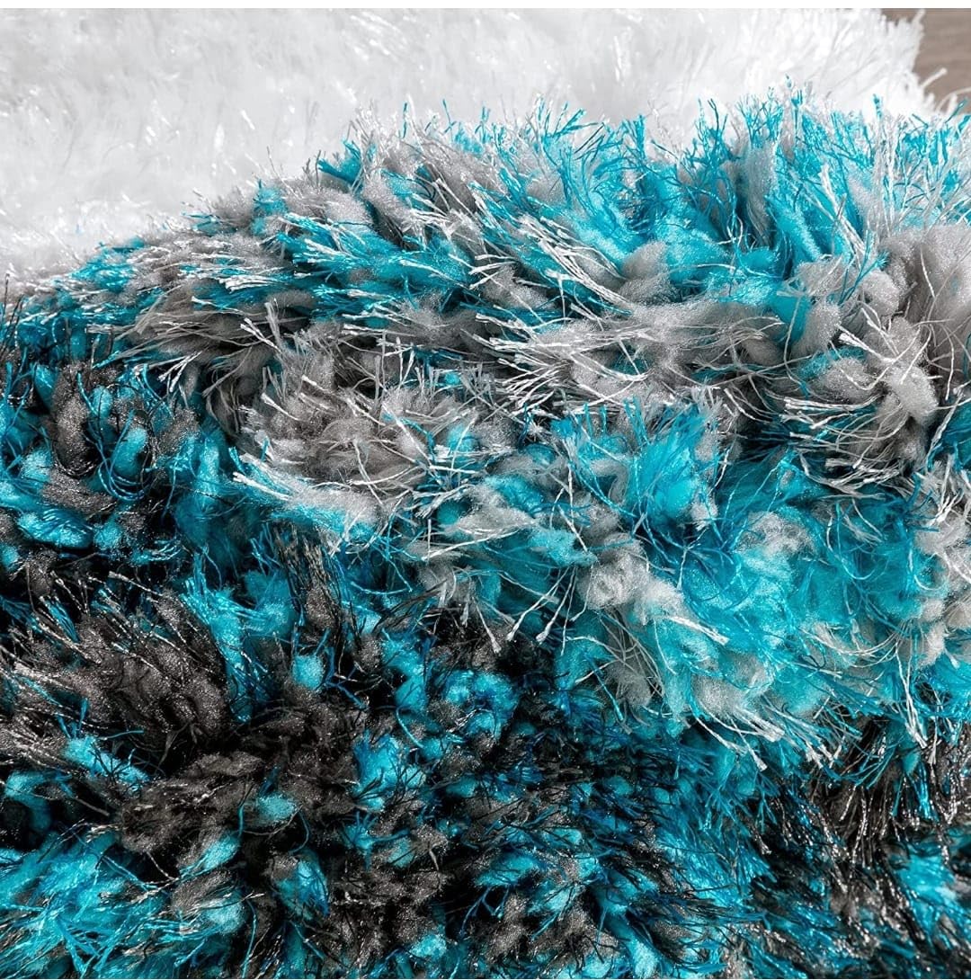 Modern Geometric Multicolor Shag Area Rug