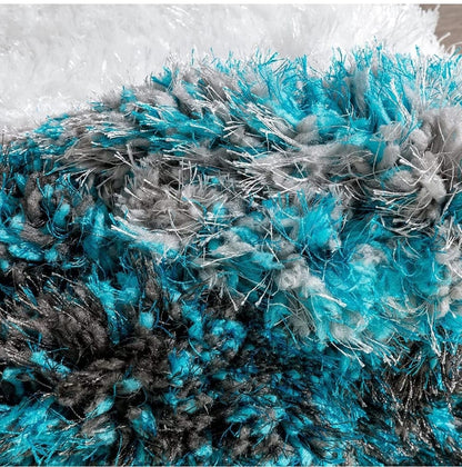 Modern Geometric Multicolor Shag Area Rug