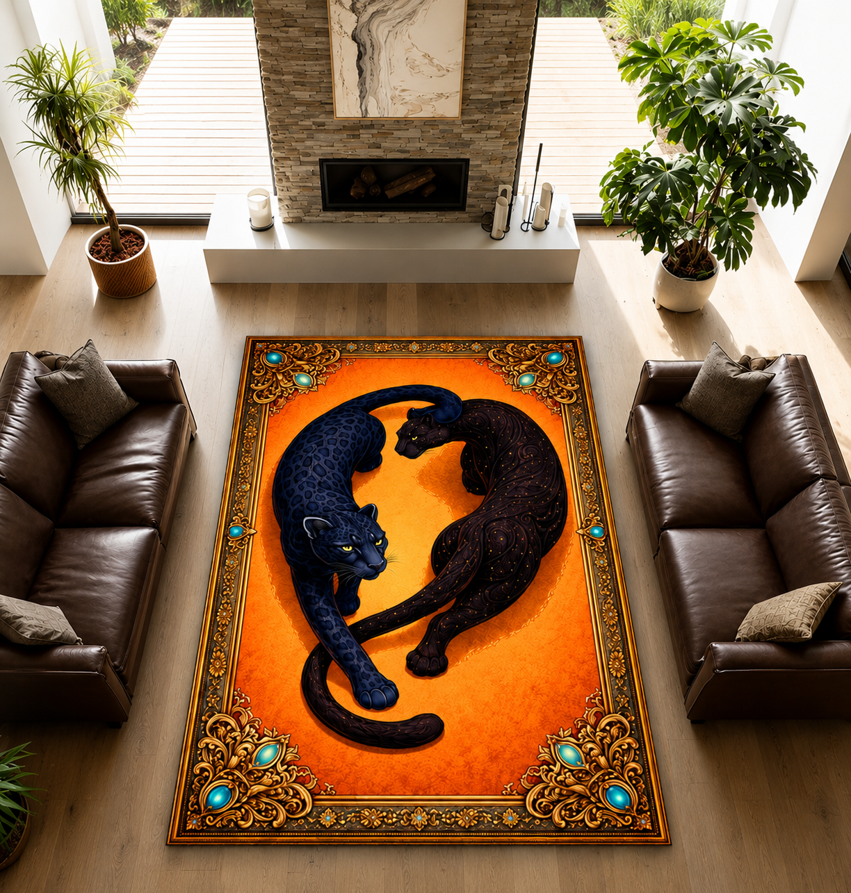 Twin Panther Luxury Rug