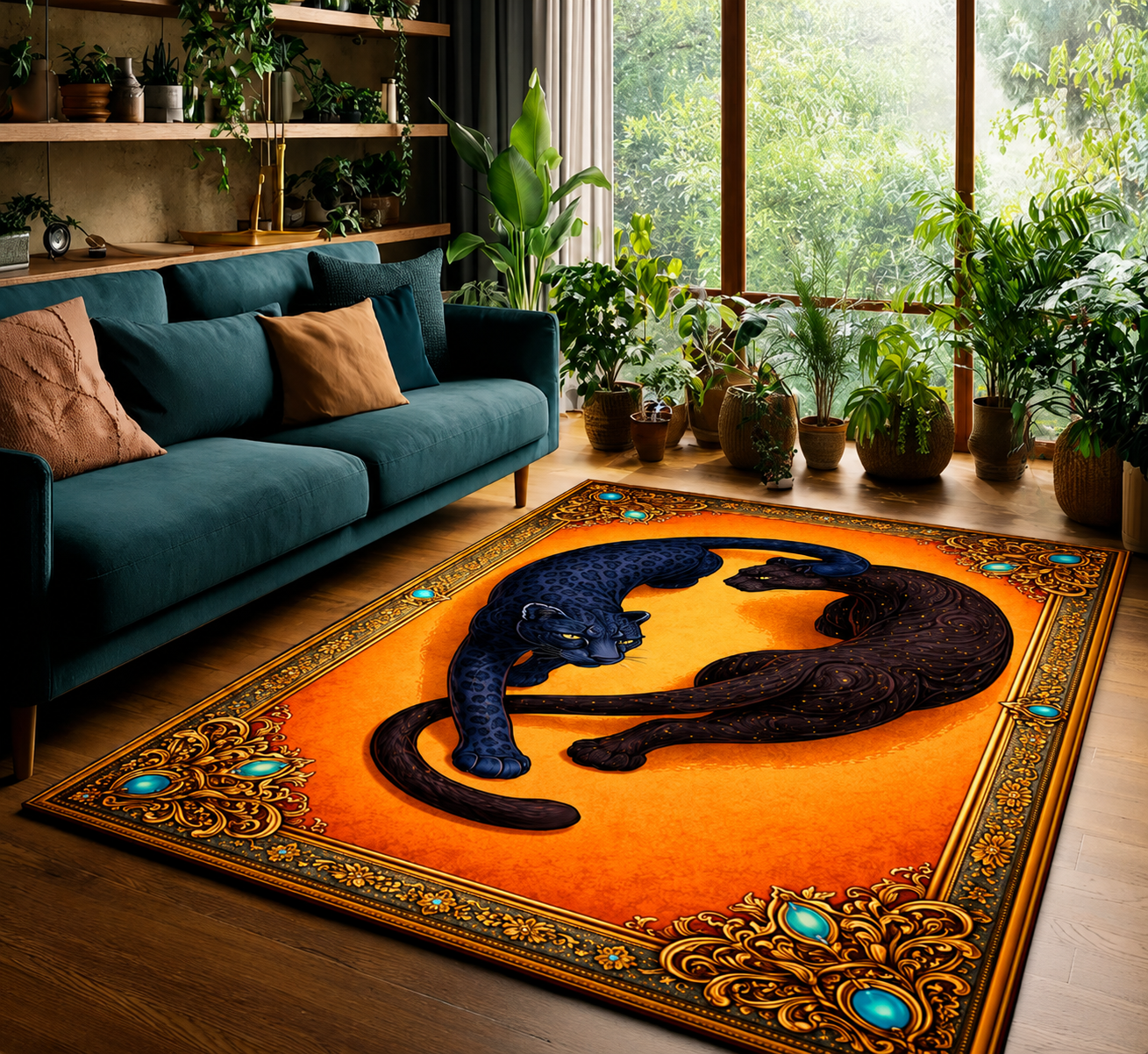 Twin Panther Luxury Rug