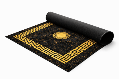 Luxury Black & Gold Marble Rug