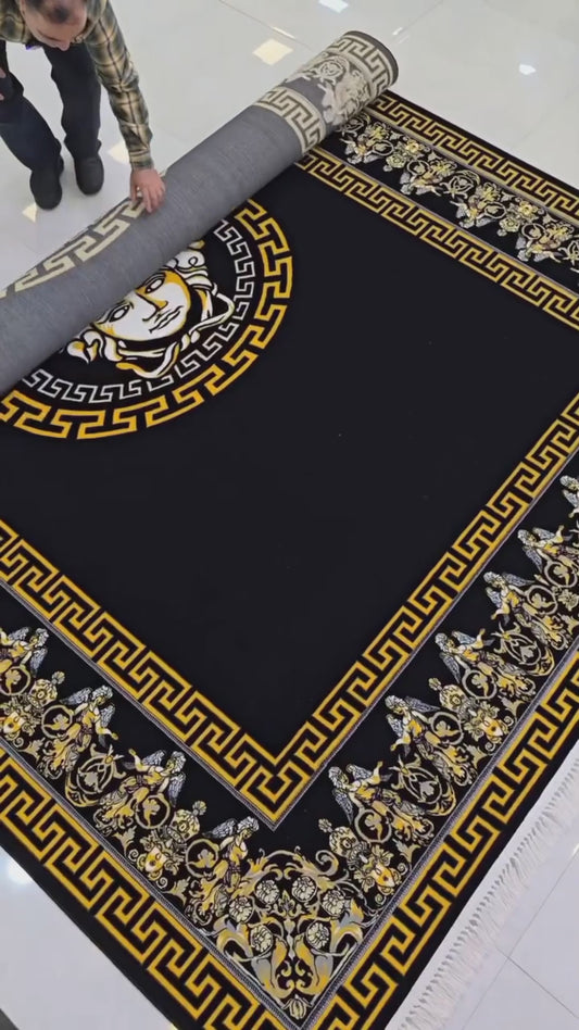 Medusa Edition Carpet | Black & Gold Luxury